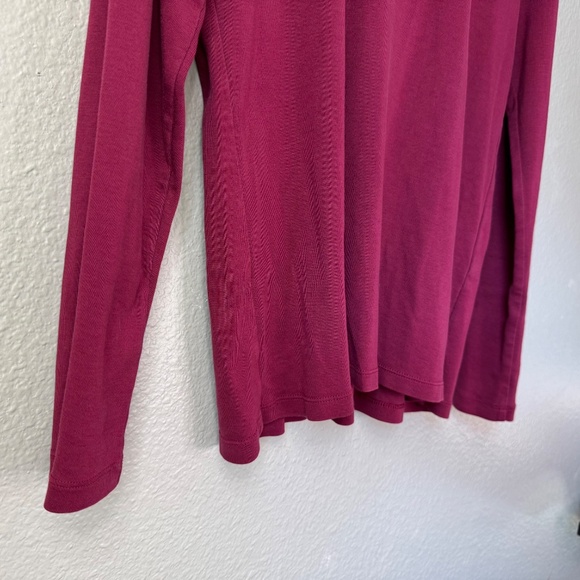 J.Jill Perfect Pima Long Sleeve Top Burgundy Women’s M Medium - Picture 4 of 5
